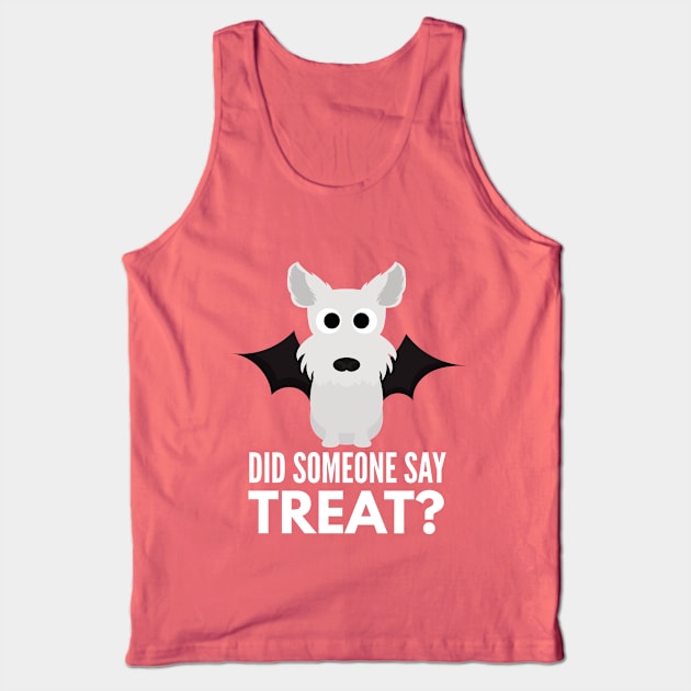 West Highland White Terrier Halloween Trick or Treat Tank Top by DoggyStyles